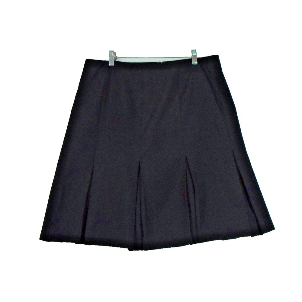 KASPER Women's Lightweight Polyester Box Pleat A-Line Skirt Lined Black Size 12